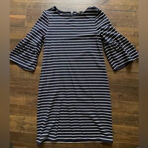 White House Black Market Navy and White Striped Dress, Excellent Condition